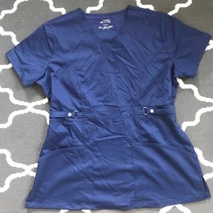 Cherokee luxe navy scrub top
